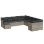 Gartensofagarnitur 11-teilig mit grauen Polstern aus synthetischem Rattan von , Gartensets - Ref: Foro24-3218612, Preis: 751,...