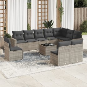 Gartensofagarnitur 11-teilig mit grauen Polstern aus synthetischem Rattan von , Gartensets - Ref: Foro24-3219112, Preis: 715,...