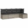Set de sofás jardín y cojines 5 pzas ratán sintético gris claro de , Conjuntos de jardín - Ref: Foro24-3217522, Precio: 313,9...
