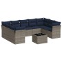 Gartensofa-Set, 10-teilig, mit Kissen, aus hellem grauen Kunststoff-Rattan. von , Gartensets - Ref: Foro24-3218142, Preis: 66...
