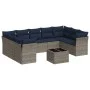 Set of 10-piece garden sofas with light gray synthetic rattan cushions by , Garden sets - Ref: Foro24-3218142, Price: 676,87 ...