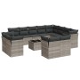 Set of garden sofas with 13 pieces of gray synthetic rattan cushions by , Garden sets - Ref: Foro24-3218542, Price: 962,07 €,...