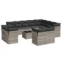 Set of garden sofas with 13 pieces of gray synthetic rattan cushions by , Garden sets - Ref: Foro24-3218542, Price: 982,76 €,...