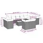 Set of garden sofas with 13 pieces of gray synthetic rattan cushions by , Garden sets - Ref: Foro24-3218542, Price: 982,76 €,...