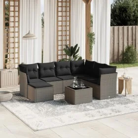 Gartensofagarnitur 8-teilig mit grauen Polstern aus synthetischem Rattan von , Gartensets - Ref: Foro24-3263228, Preis: 534,0...