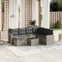 Garden sofa set 8 pieces and gray synthetic rattan cushions by , Garden sets - Ref: Foro24-3263538, Price: 534,93 €, Discount: %