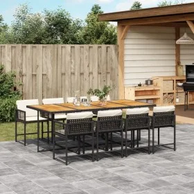 9-piece garden dining set with black synthetic rattan cushions by , Garden sets - Ref: Foro24-3211467, Price: 624,80 €, Disco...