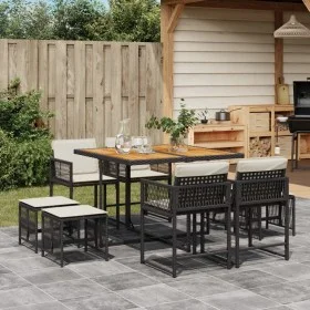 9-piece garden dining set with black synthetic rattan cushions by , Garden sets - Ref: Foro24-3211503, Price: 402,91 €, Disco...