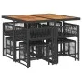 Set de comedor de jardín 9 pzas y cojines ratán sintético negro de , Conjuntos de jardín - Ref: Foro24-3211503, Precio: 402,8...