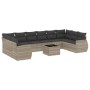 Gartensofagarnitur 11-teilig mit grauen Polstern aus synthetischem Rattan von , Gartensets - Ref: Foro24-3254219, Preis: 815,...