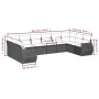 Gartensofagarnitur 11-teilig mit grauen Polstern aus synthetischem Rattan von , Gartensets - Ref: Foro24-3254219, Preis: 831,...