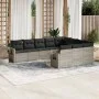 Set of 10-piece garden sofas with light gray synthetic rattan cushions by , Garden sets - Ref: Foro24-3253029, Price: 708,06 ...