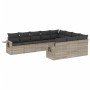 Gartensofa-Set, 10-teilig, mit Kissen, aus hellem grauen Kunststoff-Rattan. von , Gartensets - Ref: Foro24-3253029, Preis: 69...