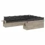 Set sofás jardín 10 pzas con cojines ratán sintético gris claro de , Conjuntos de jardín - Ref: Foro24-3253029, Precio: 708,1...
