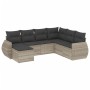 7-piece garden sofa set with light gray PE rattan cushions by , Garden sets - Ref: Foro24-3254039, Price: 507,23 €, Discount: %