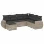 7-piece garden sofa set with light gray PE rattan cushions by , Garden sets - Ref: Foro24-3254039, Price: 515,24 €, Discount: %