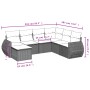 7-piece garden sofa set with light gray PE rattan cushions by , Garden sets - Ref: Foro24-3254039, Price: 507,23 €, Discount: %