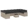 Garden sofa set 11 pieces and gray synthetic rattan cushions by , Modular outdoor sofas - Ref: Foro24-3251819, Price: 758,36 ...