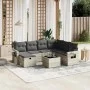 Garden sofa set 8 pieces and gray synthetic rattan cushions by , Garden sets - Ref: Foro24-3263848, Price: 531,02 €, Discount: %