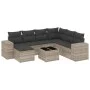 Gartensofagarnitur 8-teilig mit grauen Polstern aus synthetischem Rattan von , Gartensets - Ref: Foro24-3255249, Preis: 576,7...