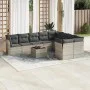 Gartensofa-Set, 10-teilig, mit Kissen, aus hellem grauen Kunststoff-Rattan. von , Gartensets - Ref: Foro24-3218182, Preis: 67...