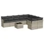 Gartensofa-Set, 10-teilig, mit Kissen, aus hellem grauen Kunststoff-Rattan. von , Gartensets - Ref: Foro24-3218182, Preis: 67...