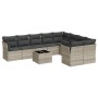 Set of 10-piece garden sofas with light gray synthetic rattan cushions by , Garden sets - Ref: Foro24-3218182, Price: 662,18 ...
