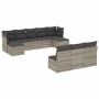 Gartensofa-Set, 10-teilig, mit Kissen, aus hellem grauen Kunststoff-Rattan. von , Gartensets - Ref: Foro24-3218292, Preis: 63...