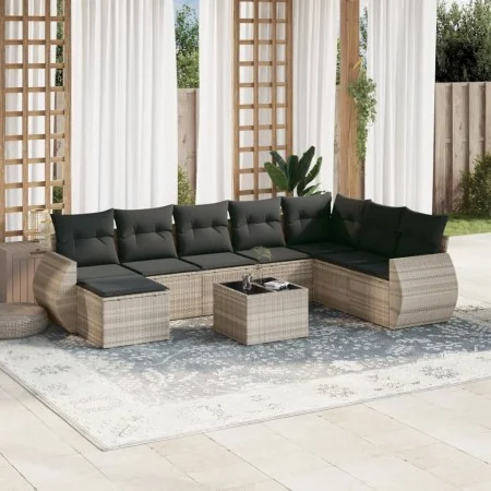 Gartenmöbel-Set 9-teilig mit Kissen aus hellem grauem Kunst-Rattan. von , Gartensets - Ref: Foro24-3254109, Preis: 623,05 €, ...