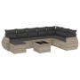 Gartenmöbel-Set 9-teilig mit Kissen aus hellem grauem Kunst-Rattan. von , Gartensets - Ref: Foro24-3254109, Preis: 600,23 €, ...