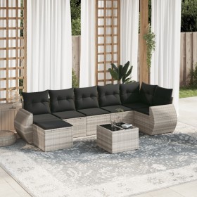 Garden sofa set 8 pieces and gray synthetic rattan cushions by , Modular outdoor sofas - Ref: Foro24-3221691, Price: 553,50 €...