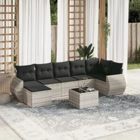 Garden sofa set 8 pieces and gray synthetic rattan cushions by , Modular outdoor sofas - Ref: Foro24-3221691, Price: 544,20 €...