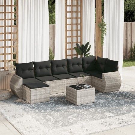 Garden sofa set 8 pieces and gray synthetic rattan cushions by , Modular outdoor sofas - Ref: Foro24-3221691, Price: 554,40 €...