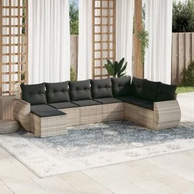 Garden sofa set 8 pieces and gray synthetic rattan cushions by , Modular outdoor sofas - Ref: Foro24-3221761, Price: 567,25 €...