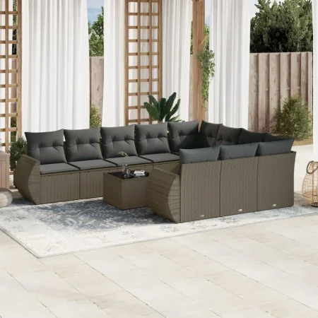 Garden sofa set 11 pieces and gray synthetic rattan cushions by , Modular outdoor sofas - Ref: Foro24-3221901, Price: 818,20 ...