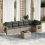 7-piece garden sofa set with light gray PE rattan cushions by , Garden sets - Ref: Foro24-3220201, Price: 478,07 €, Discount: %