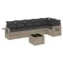 Gartensofa-Set, 7-teilig, mit Kissen, aus hellem grauem PE-Rattan. von , Gartensets - Ref: Foro24-3220201, Preis: 485,74 €, R...