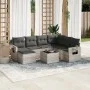 Garden sofa set 8 pieces and gray synthetic rattan cushions by , Garden sets - Ref: Foro24-3220511, Price: 524,96 €, Discount: %