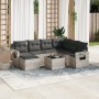 Gartensofagarnitur 8-teilig mit grauen Polstern aus synthetischem Rattan von , Gartensets - Ref: Foro24-3220511, Preis: 536,1...