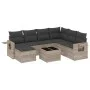 Garden sofa set 8 pieces and gray synthetic rattan cushions by , Garden sets - Ref: Foro24-3220511, Price: 524,96 €, Discount: %