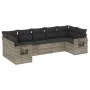 7-piece garden sofa set with light gray PE rattan cushions by , Garden sets - Ref: Foro24-3220591, Price: 509,07 €, Discount: %