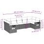 7-piece garden sofa set with light gray PE rattan cushions by , Garden sets - Ref: Foro24-3220591, Price: 519,17 €, Discount: %