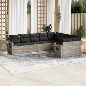 Garden furniture set 9 pieces and light gray synthetic rattan cushions by , Garden sets - Ref: Foro24-3220641, Price: 610,35 ...