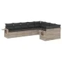 Set muebles jardín 9 pzas y cojines ratán sintético gris claro de , Conjuntos de jardín - Ref: Foro24-3220641, Precio: 621,47...