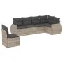 Garden sofa set 6 pieces and gray synthetic rattan cushions by , Garden sets - Ref: Foro24-3221431, Price: 445,20 €, Discount: %