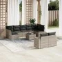 Set of 10-piece garden sofas with light gray synthetic rattan cushions by , Garden sets - Ref: Foro24-3219422, Price: 669,88 ...