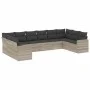 Set of 10-piece garden sofas with light gray synthetic rattan cushions by , Garden sets - Ref: Foro24-3219462, Price: 683,83 ...