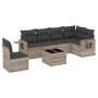 7-piece garden sofa set with light gray PE rattan cushions by , Garden sets - Ref: Foro24-3220241, Price: 487,79 €, Discount: %