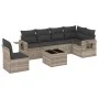 7-piece garden sofa set with light gray PE rattan cushions by , Garden sets - Ref: Foro24-3220241, Price: 478,07 €, Discount: %