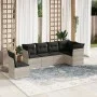 Garden sofa set 6 pieces and gray synthetic rattan cushions by , Garden sets - Ref: Foro24-3217702, Price: 428,40 €, Discount: %